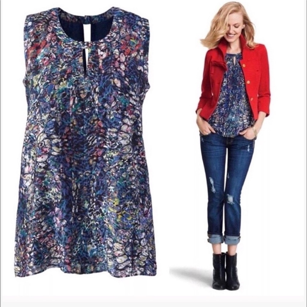 Cabi Stained Glass Sleeveless Blouse